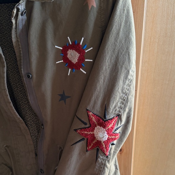 Scotch & Soda Khaki Green Jacket with Embroidery - Picture 7 of 8